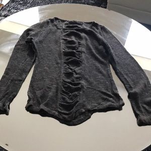 Vintage Dark Grey ruched knit blend Monrow sweater